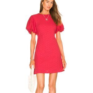 NWT Free People Apricot Rose Eyelet Mini Dress in Strawberry Womens Small